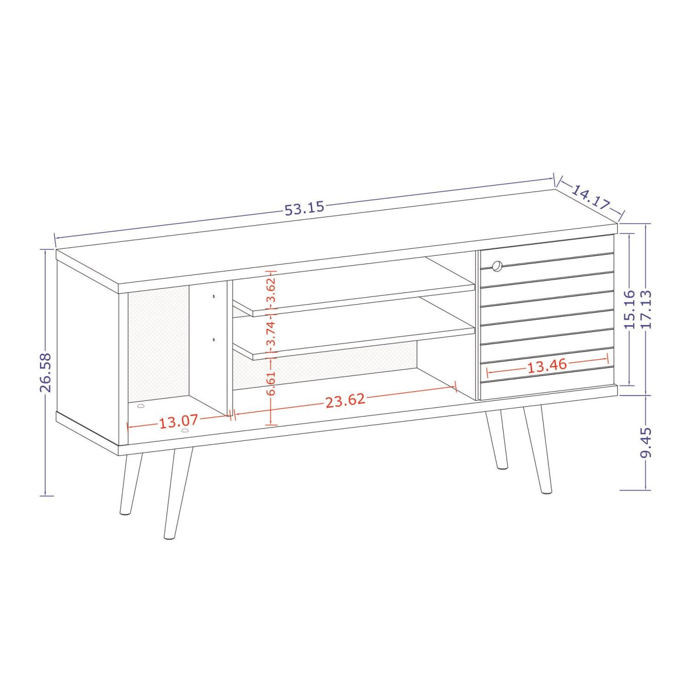 Lekedi 53" TV Stand - Rustic Brown