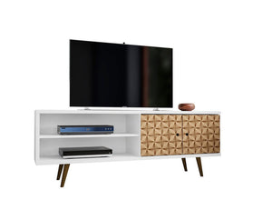 Lekedi 63" TV Stand - White/3D Brown Print