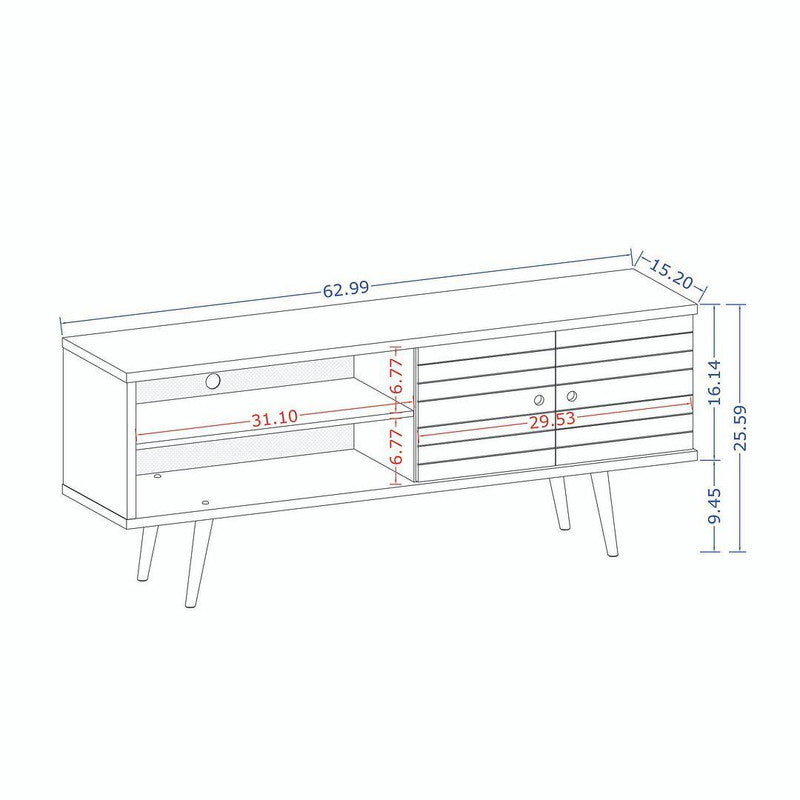 Lekedi 63" TV Stand - White/3D Brown Print