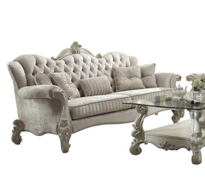 Escalera Sofa - Ivory Velvet and Bone White