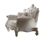 Escalera Accent Chair - Ivory Velvet and Bone White