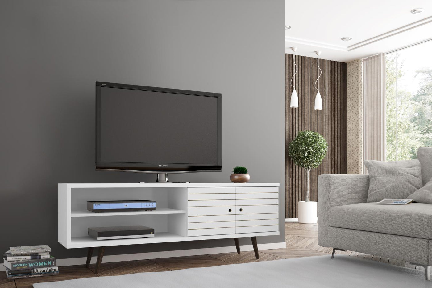 Lekedi 63" TV Stand - White