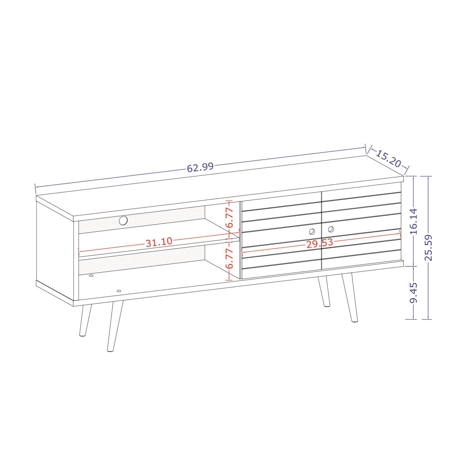 Lekedi 63" TV Stand - White