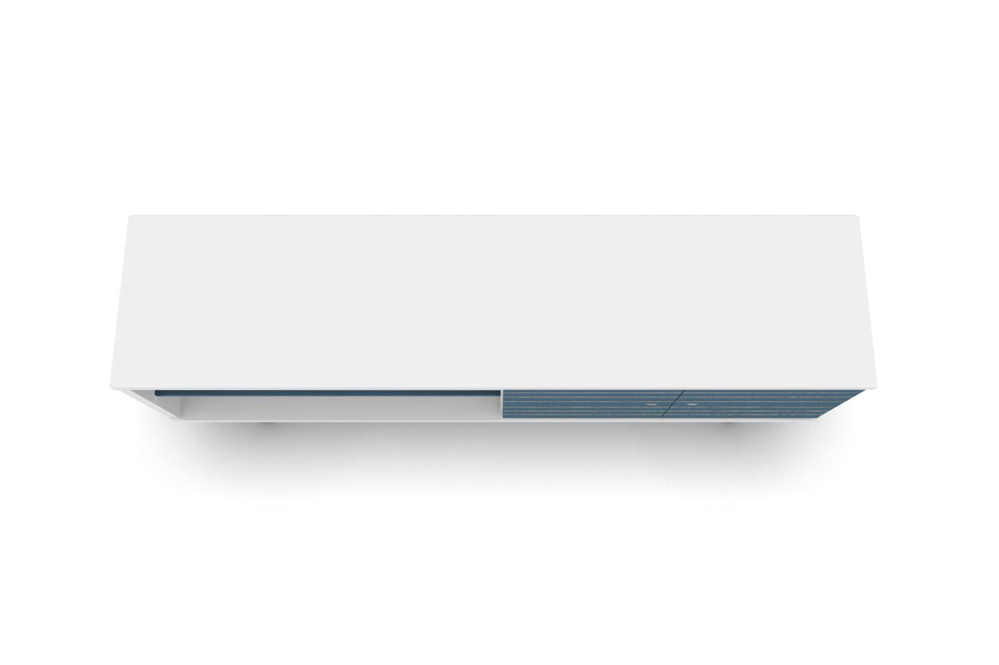 Lekedi 63" TV Stand - White/Aqua Blue