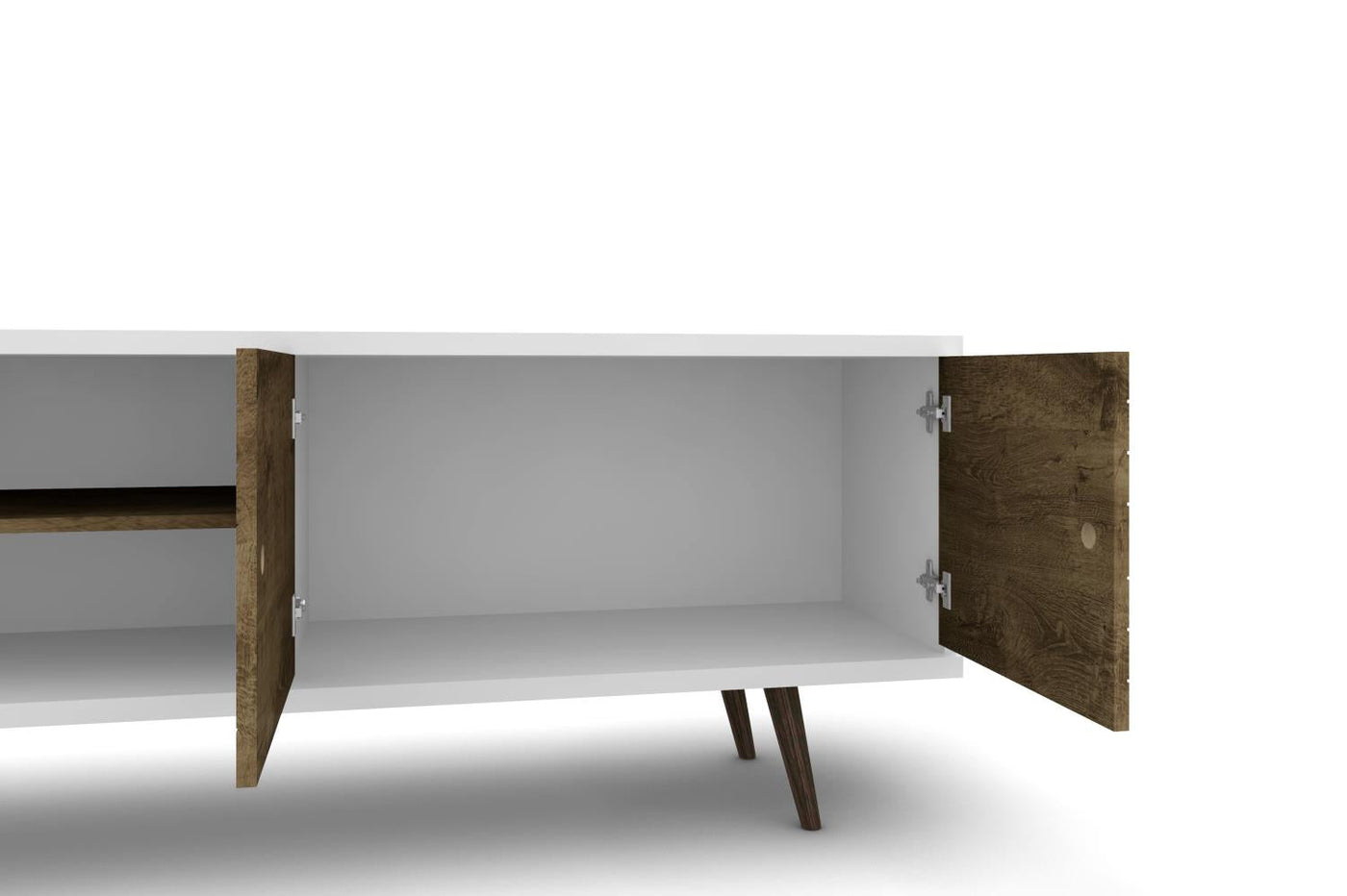 Lekedi 63" TV Stand - White/Rustic Brown