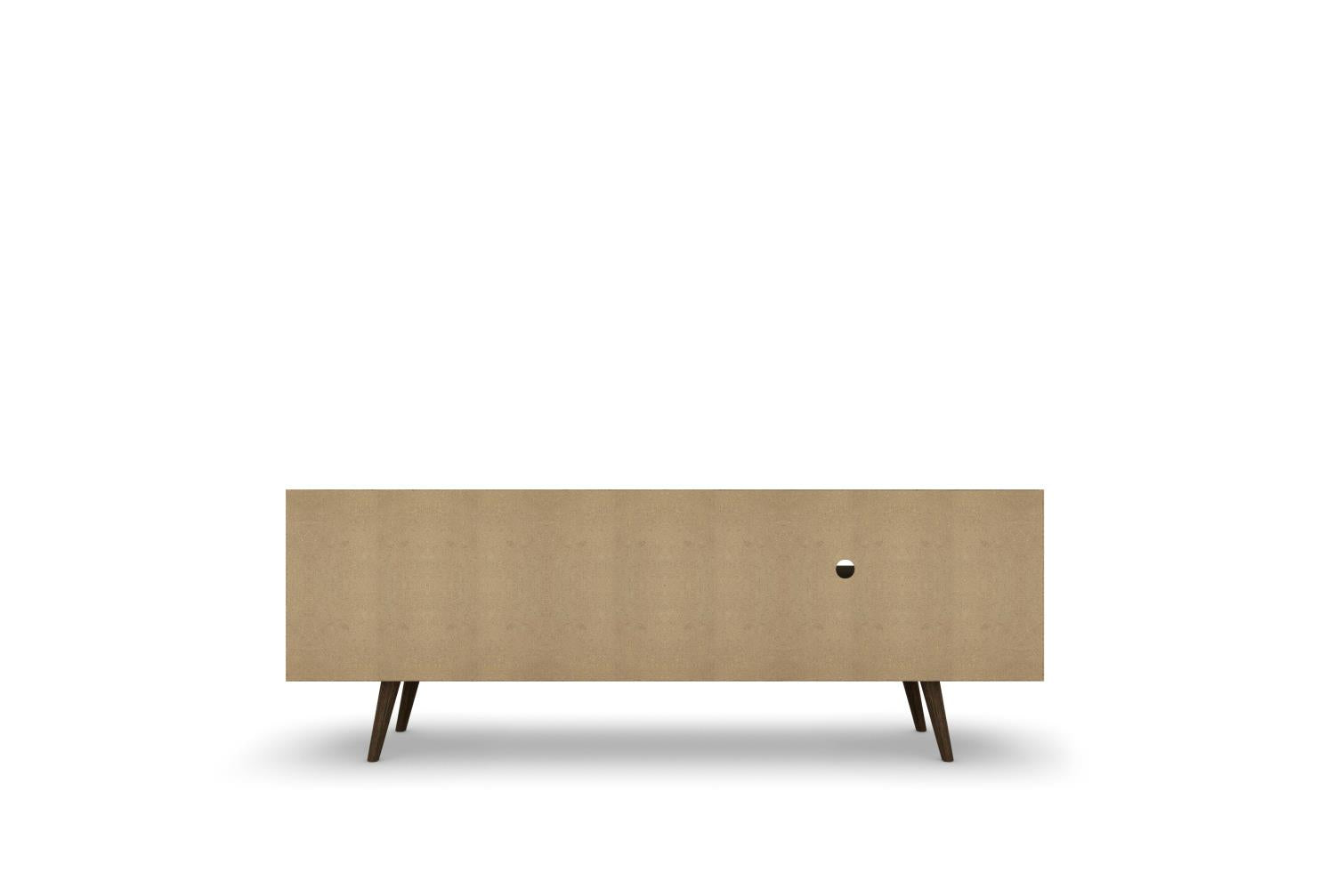 Lekedi 63" TV Stand - Matte White/Rustic Brown