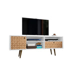 Lekedi 71" TV Stand - White/3D Brown Print