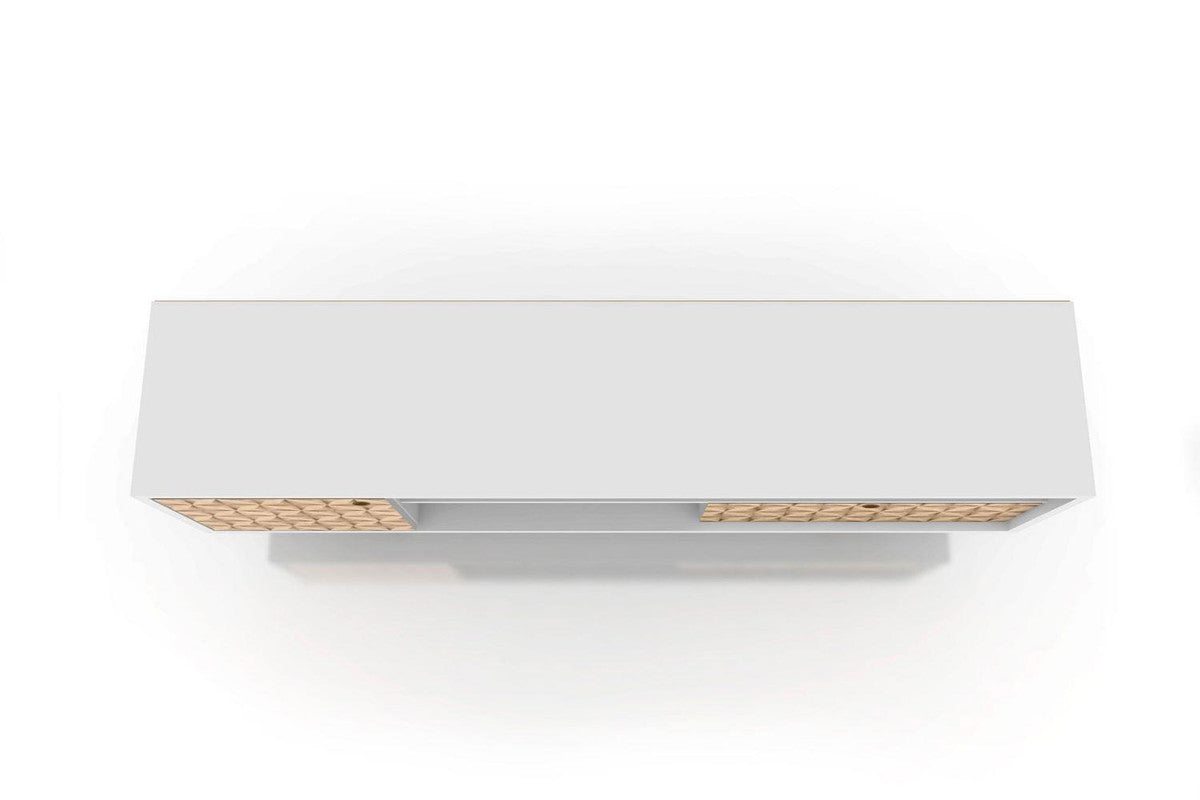 Lekedi 71" TV Stand - White/3D Brown Print