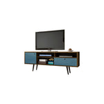 Lekedi 71" TV Stand - Rustic Brown/Aqua Blue