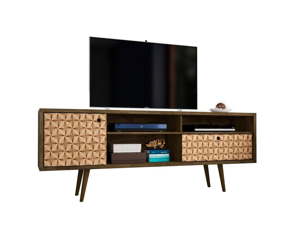 Lekedi 71" TV Stand - Rustic Brown/3D Brown Print