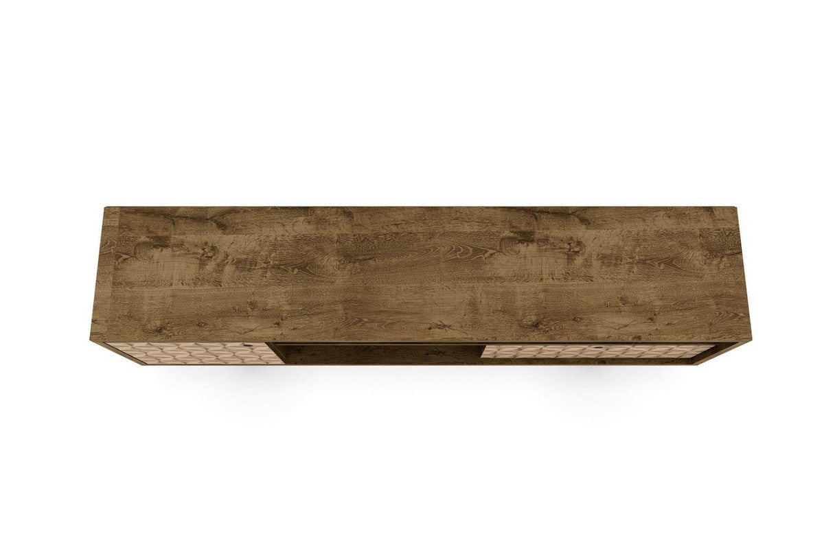 Lekedi 71" TV Stand - Rustic Brown/3D Brown Print