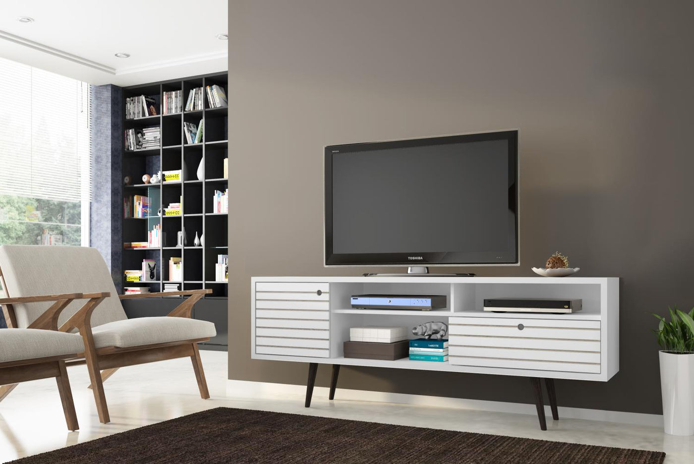 Lekedi 71" TV Stand - White