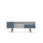 Lekedi 71" TV Stand - White/Aqua Blue