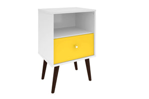Lekedi I Night Table - White/Yellow