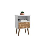Lekedi I Night Table - White/3D Brown Print