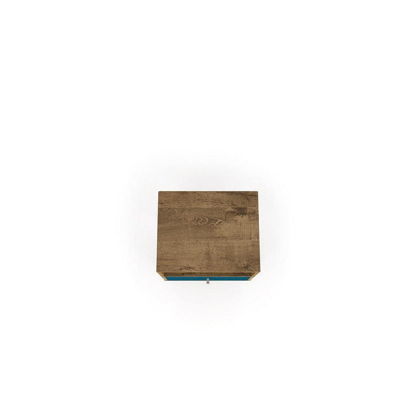 Lekedi I Night Table - Rustic Brown/Aqua Blue