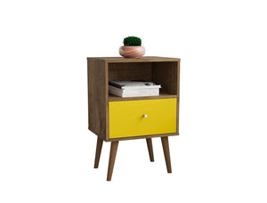 Lekedi I Night Table - Rustic Brown/Yellow