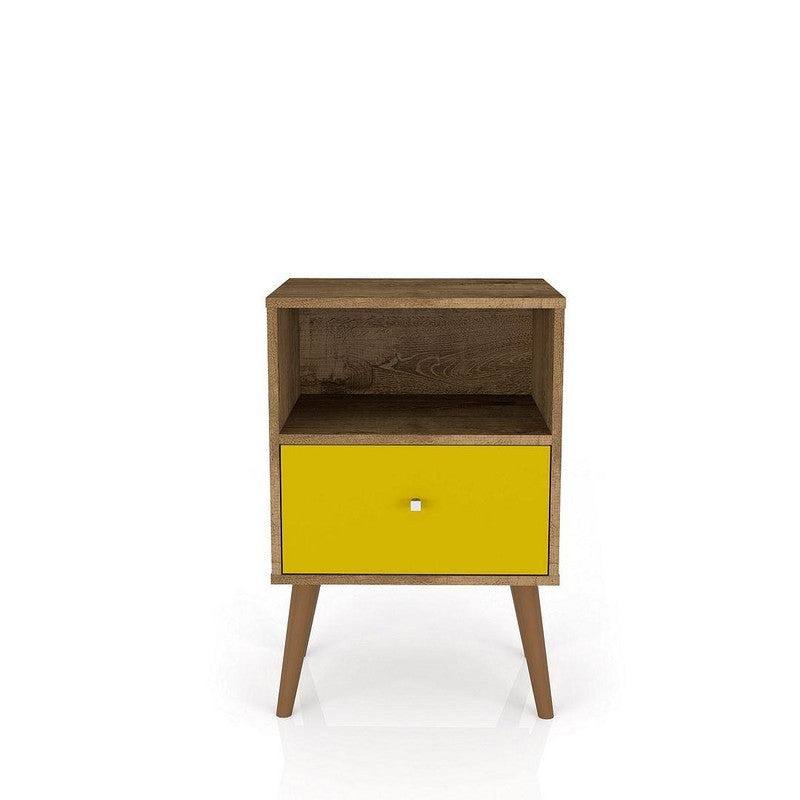 Lekedi I Night Table - Rustic Brown/Yellow