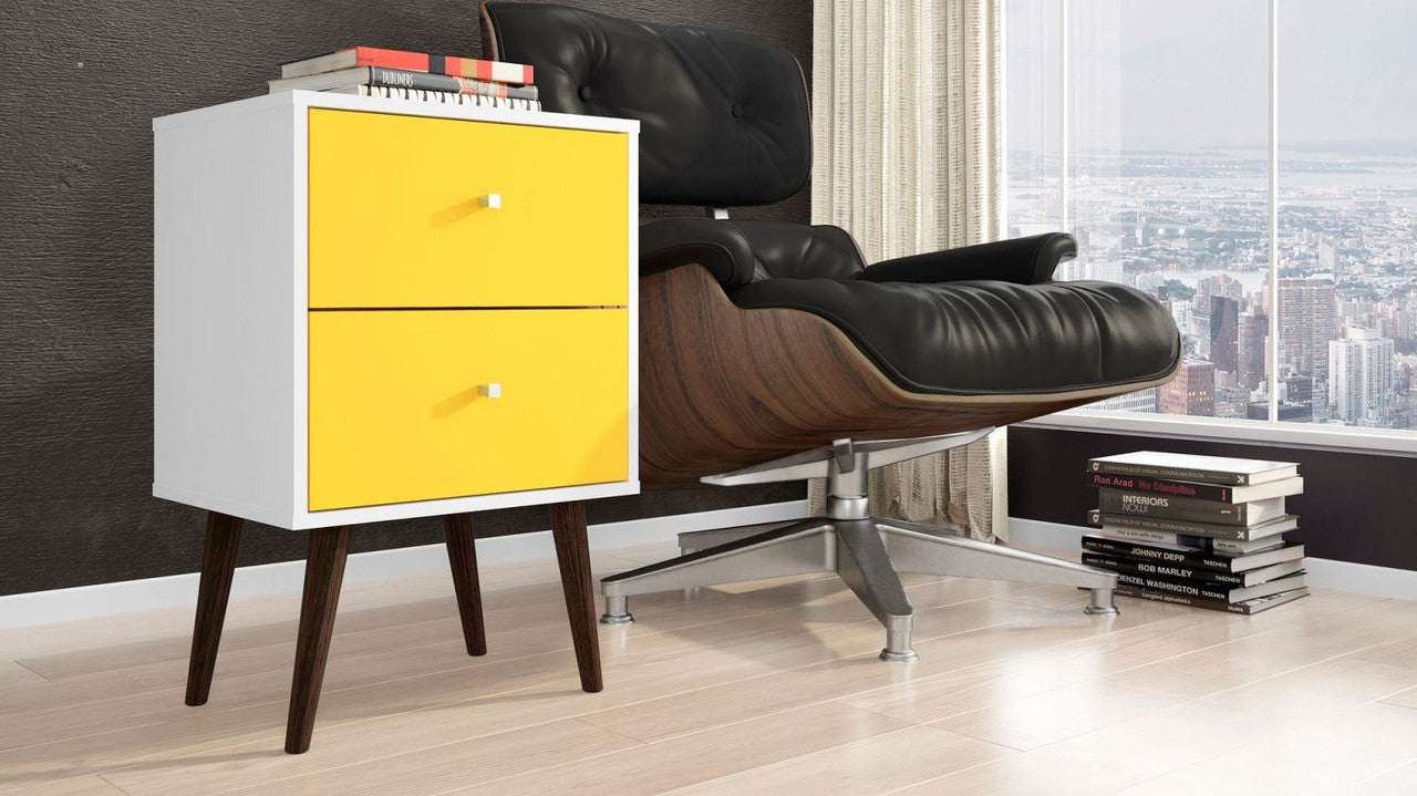 Lekedi II Night Table - White/Yellow