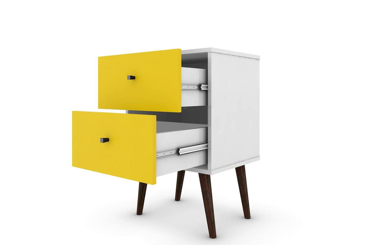 Lekedi II Night Table - White/Yellow