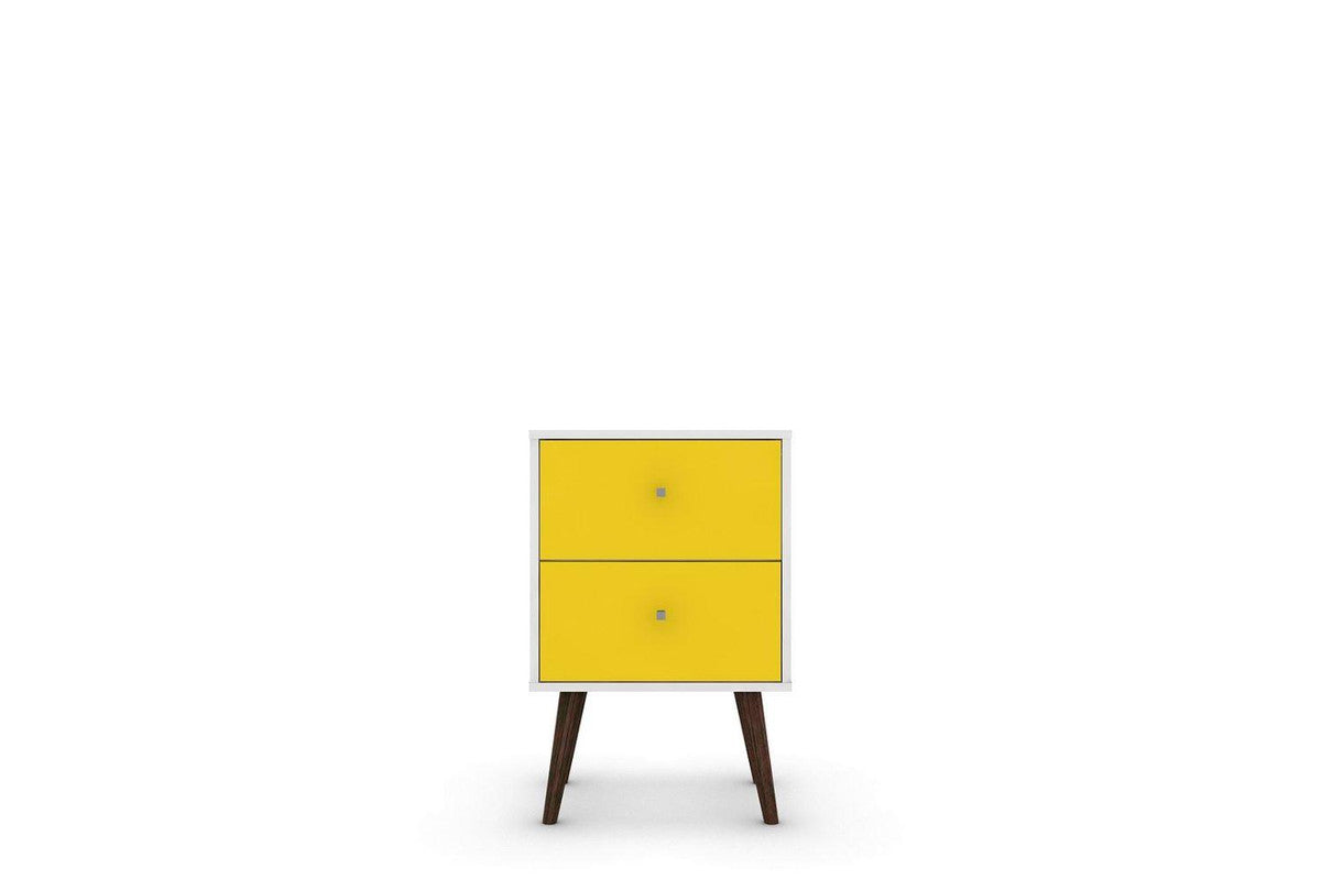 Lekedi II Night Table - White/Yellow