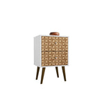 Lekedi II Night Table - White/3D Brown Print
