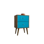 Lekedi II Night Table - Rustic Brown/Aqua Blue