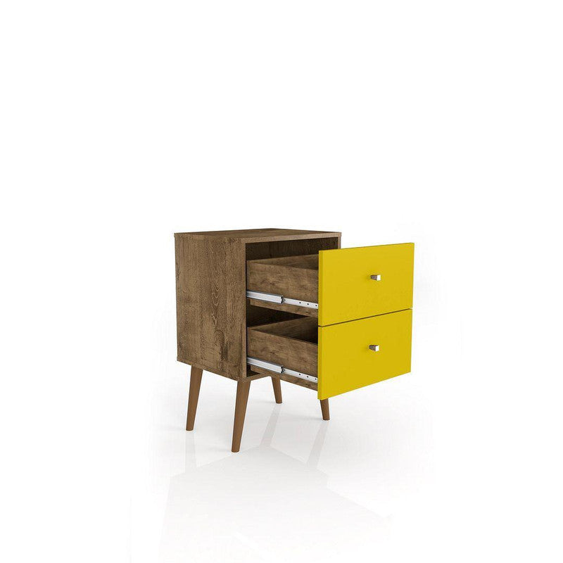 Lekedi II Night Table - Rustic Brown/Yellow