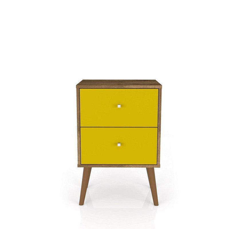 Lekedi II Night Table - Rustic Brown/Yellow