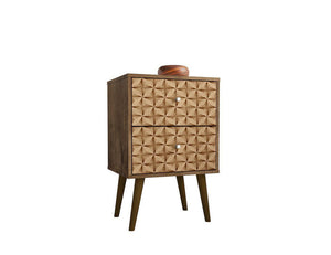 Lekedi II Night Table - Rustic Brown/3D Brown Print