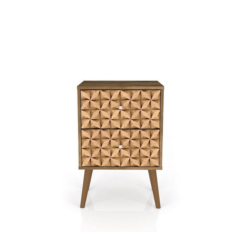 Lekedi II Night Table - Rustic Brown/3D Brown Print