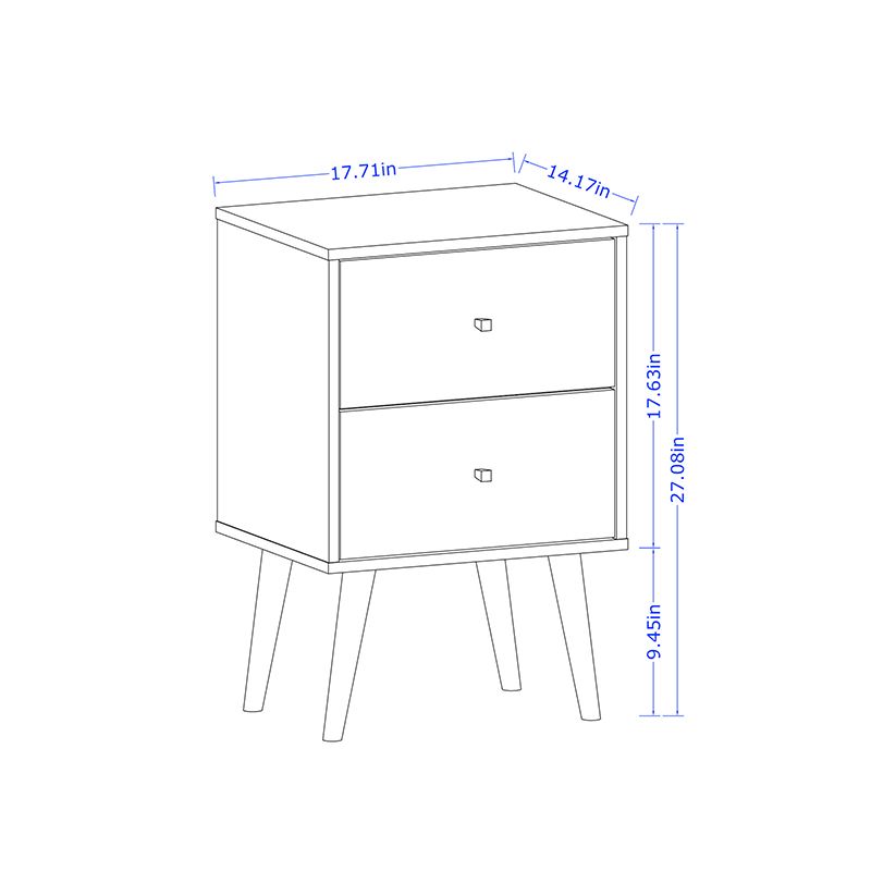 Lekedi II Night Table - Rustic Brown/Aqua Blue