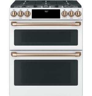 GE Café Matte White Slide-in Dual-Fuel Double Oven Range with Built-In WiFi (7.0 cu ft) - CC2S950P4MW2