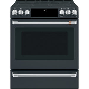 GE Café Matte Black 30" Electric Range with Built-in WiFi and No-Preheat Air Fry (5.7 Cu. Ft) - CCES700P3MD1