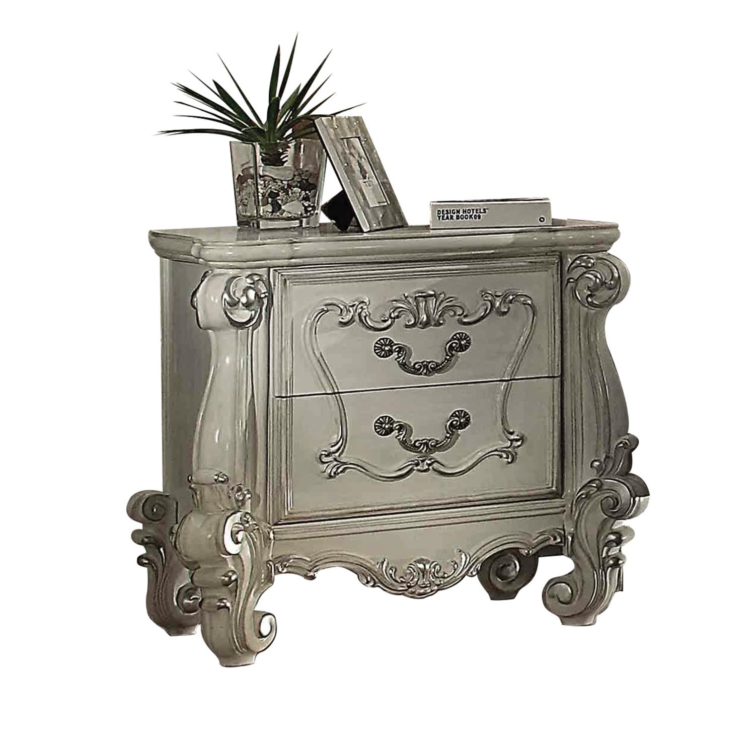 Escalera Night Table - Bone White