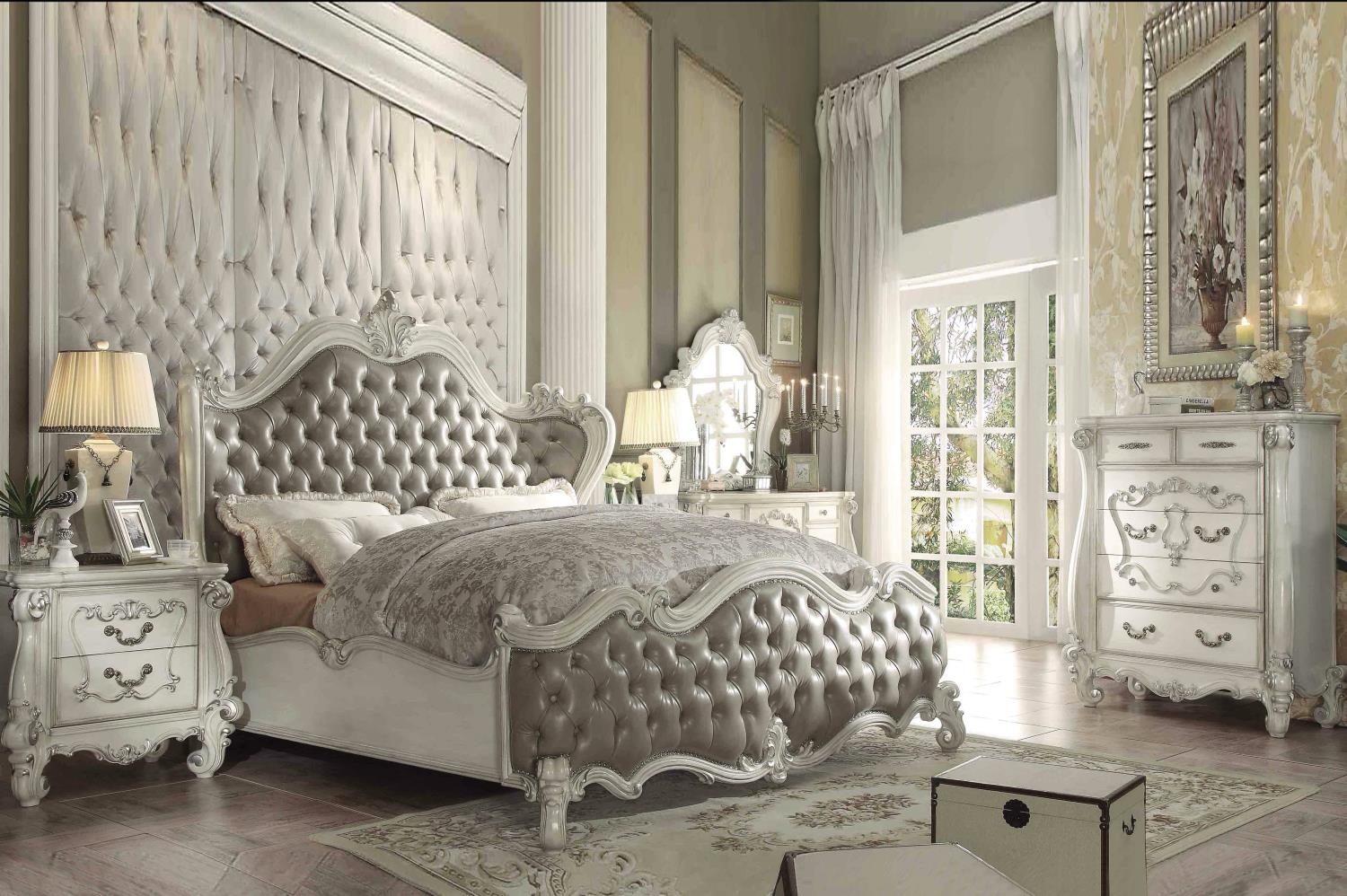 Escalera King Bed - Vintage Grey and Bone White