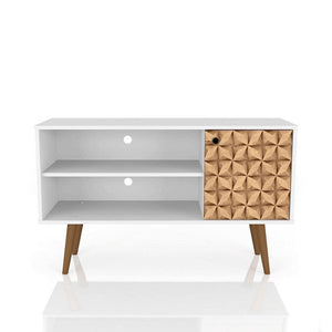 Lekedi 42" TV Stand - White/3D Brown Print