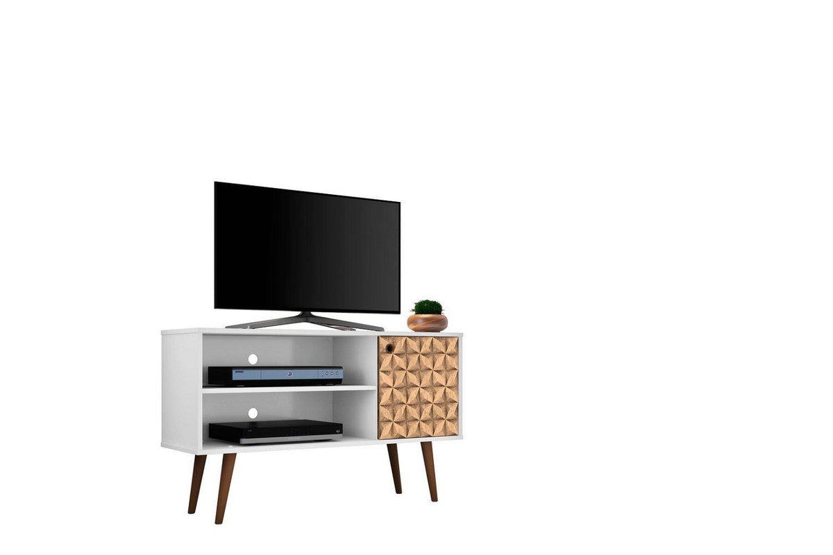 Lekedi 42" TV Stand - White/3D Brown Print