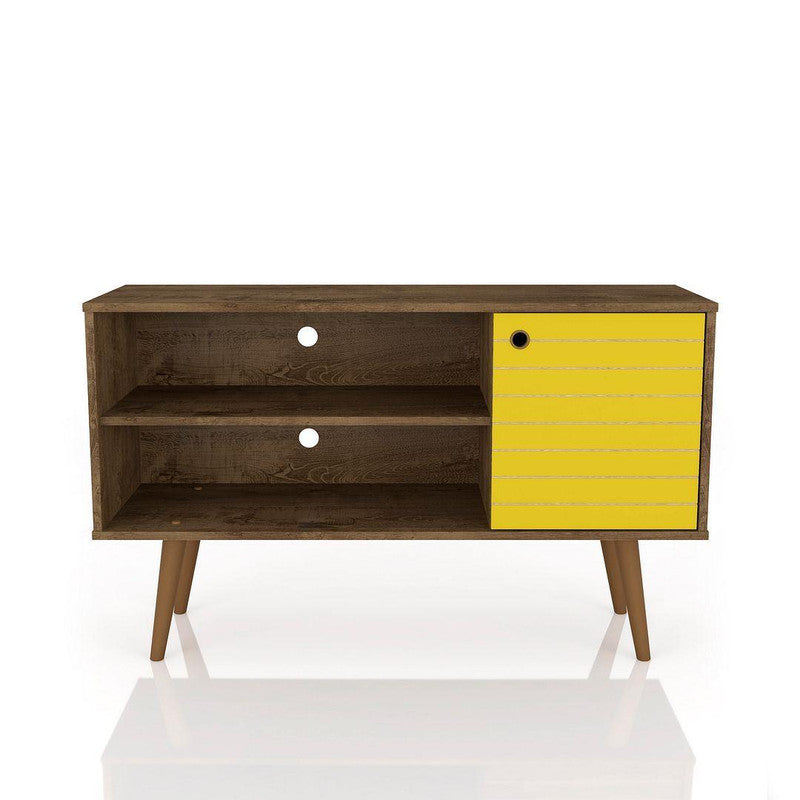 Lekedi 42" TV Stand - Rustic Brown/Yellow