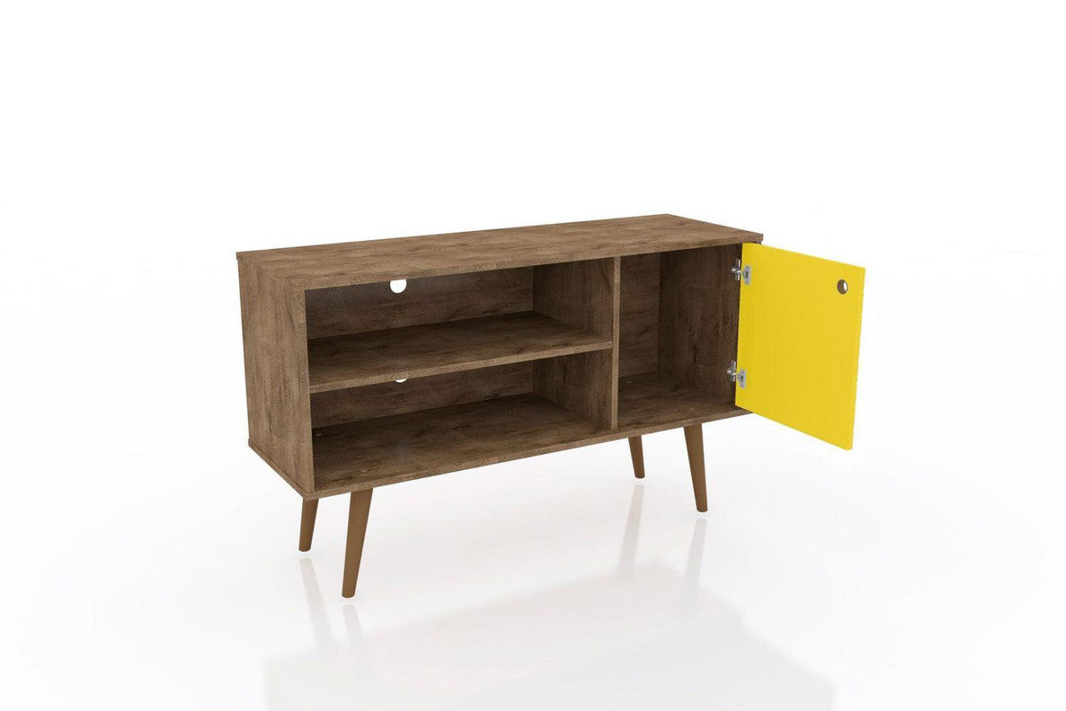 Lekedi 42" TV Stand - Rustic Brown/Yellow