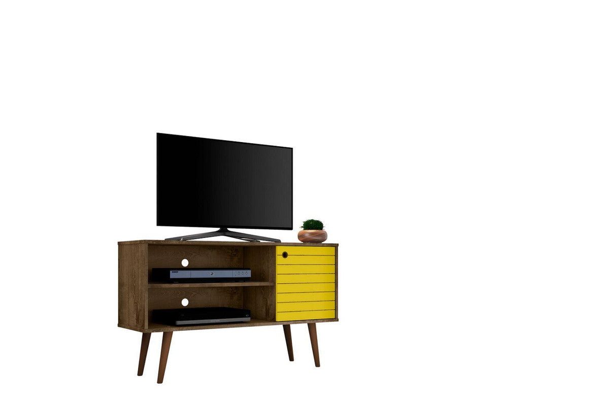 Lekedi 42" TV Stand - Rustic Brown/Yellow