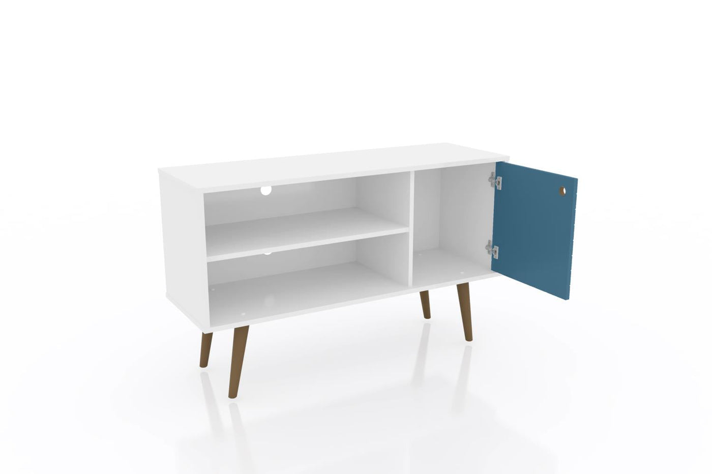 Lekedi 42" TV Stand - Gloss White/Aqua Blue