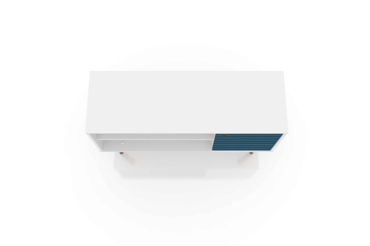 Lekedi 42" TV Stand - Gloss White/Aqua Blue