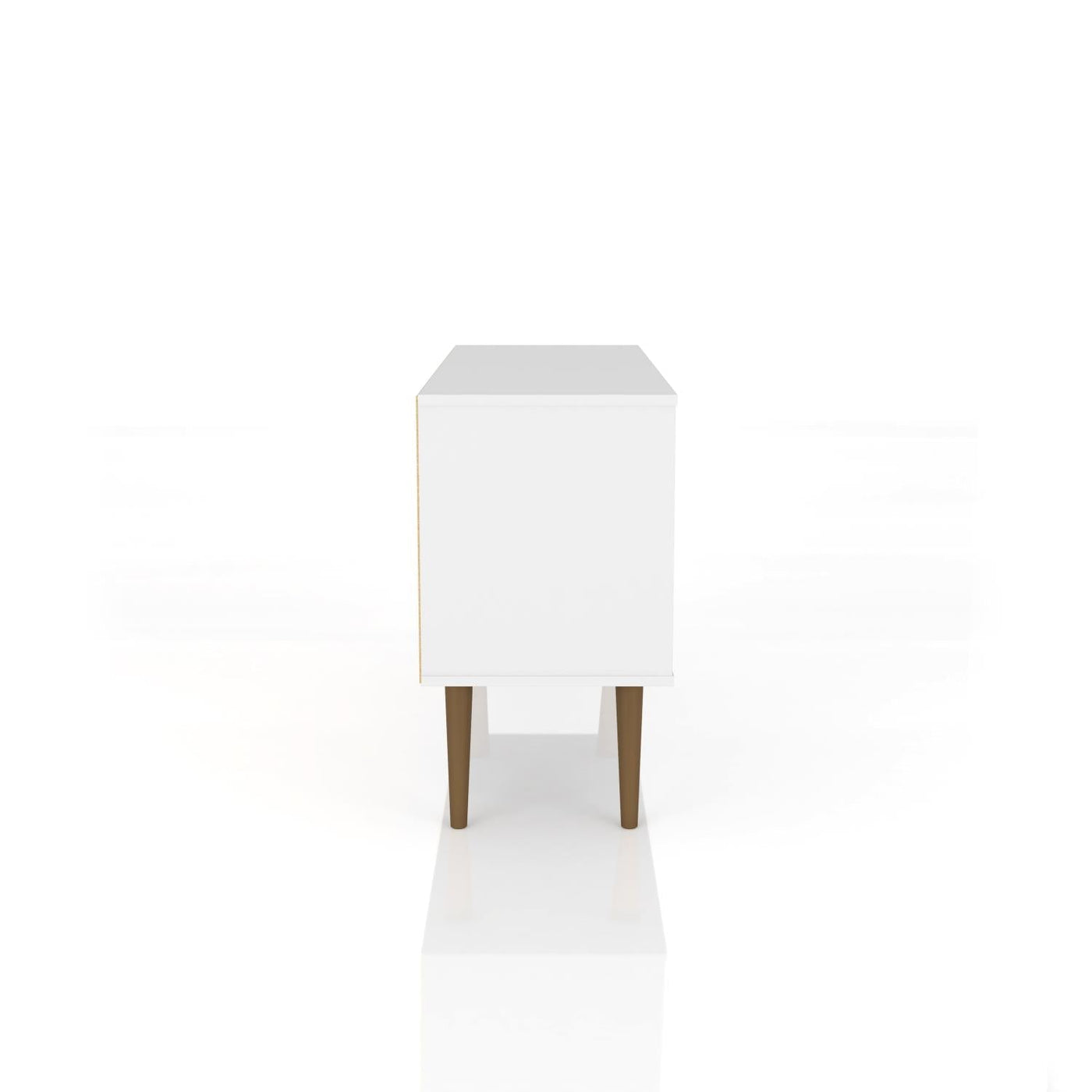 Lekedi 42" TV Stand - Gloss White/Rustic Brown