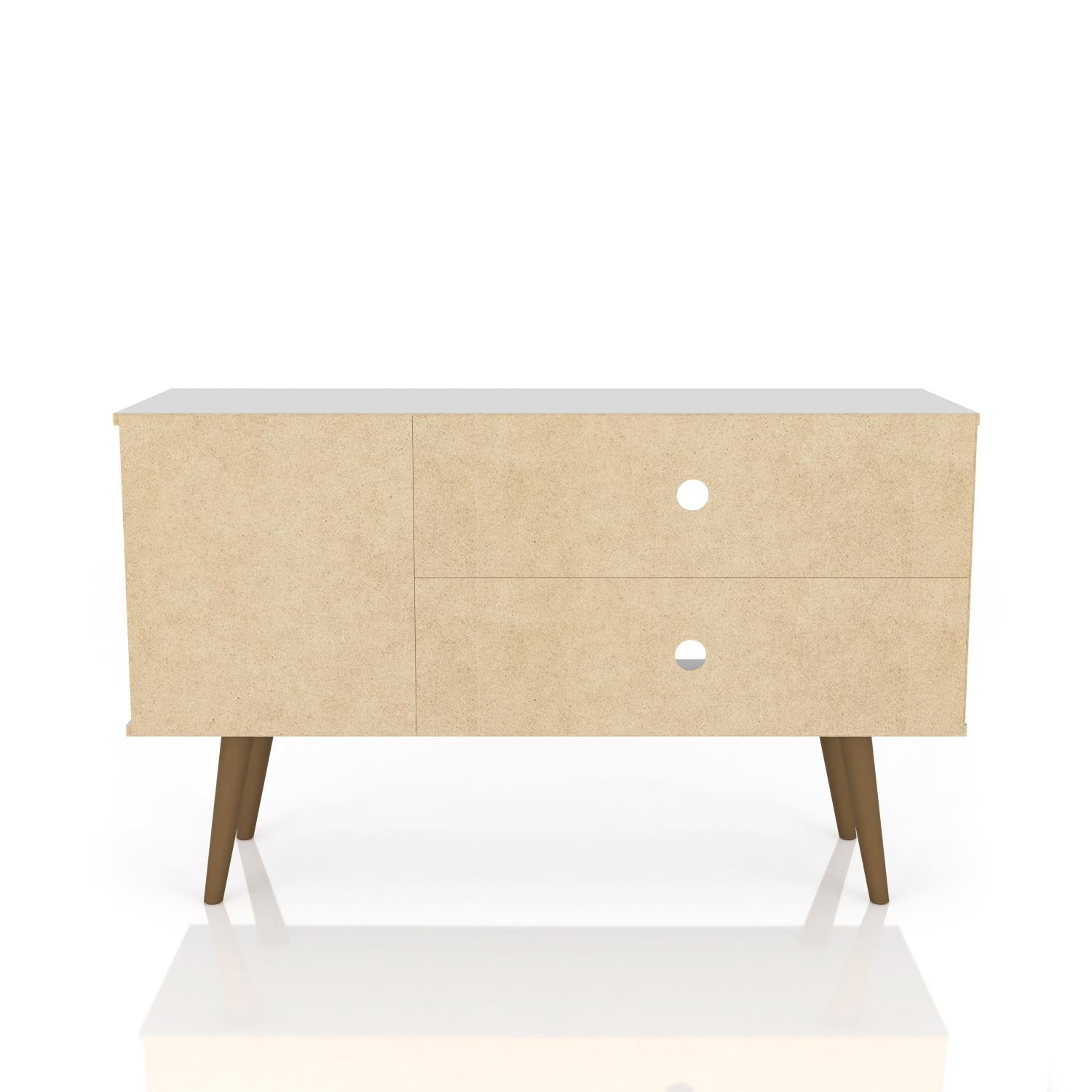 Lekedi 42" TV Stand - Gloss White/Rustic Brown