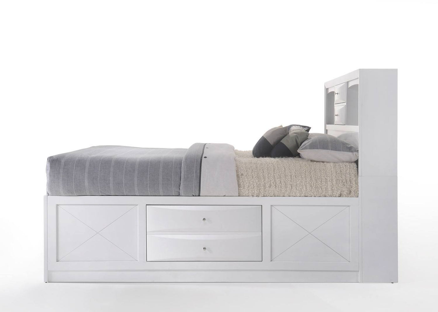 Hillary King Platform Storage Bed - White