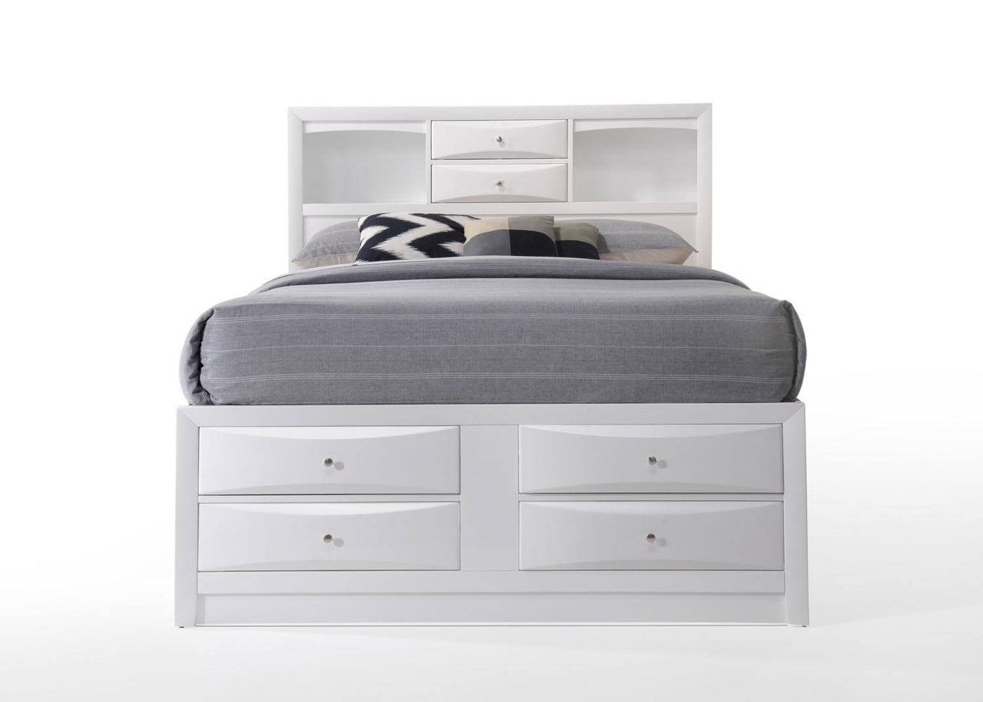 Hillary King Platform Storage Bed - White