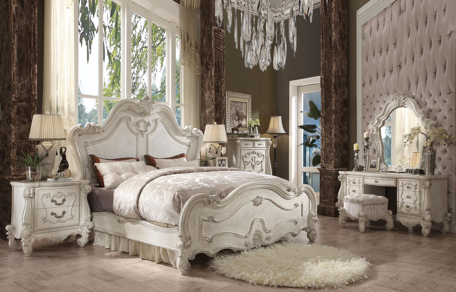 Escalera King Bed - Bone White