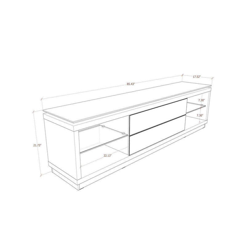 Ciyun 63" TV Stand - Off White/Cinnamon