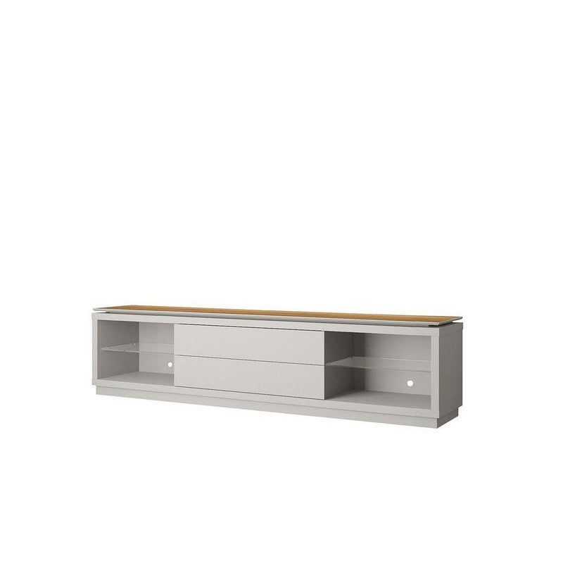 Ciyun 63" TV Stand - Off White/Cinnamon